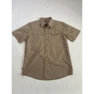 5.11 TACTICAL MENS STRYKE SHORT SLEEVE FLEX TAC STRETCH SHIRT TAN SIZE MEDIUM